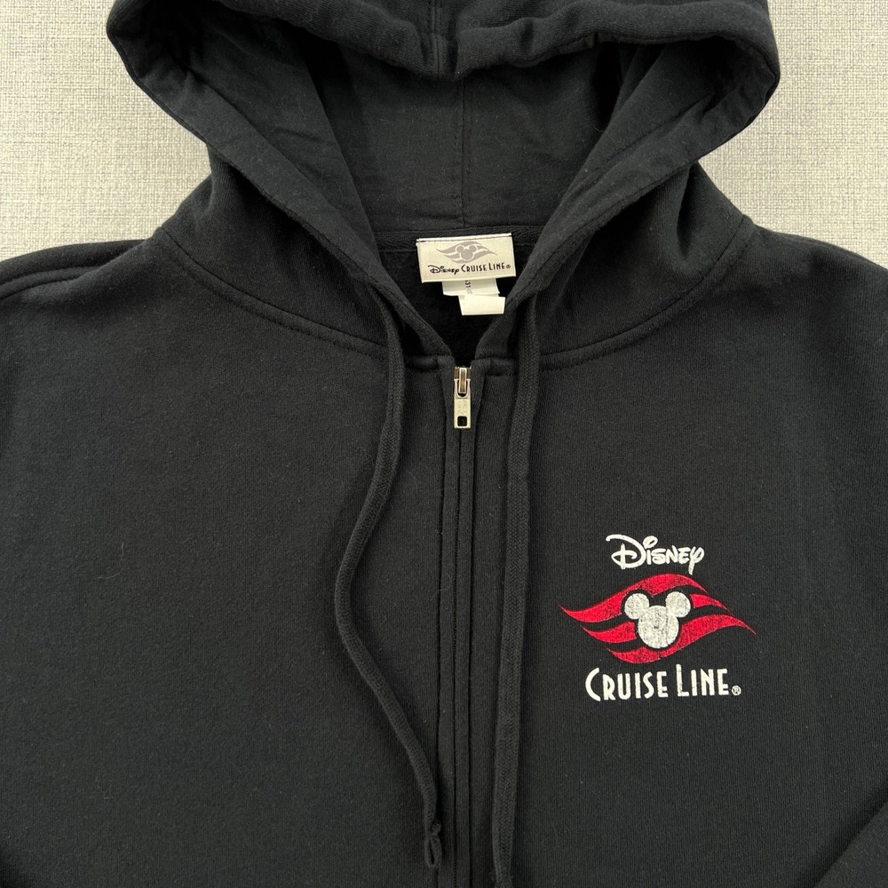 Disney Cruise Line Full Zip Hoodie Men Large Black Mickey Mouse Logo Disneybound - Picture 4 of 10